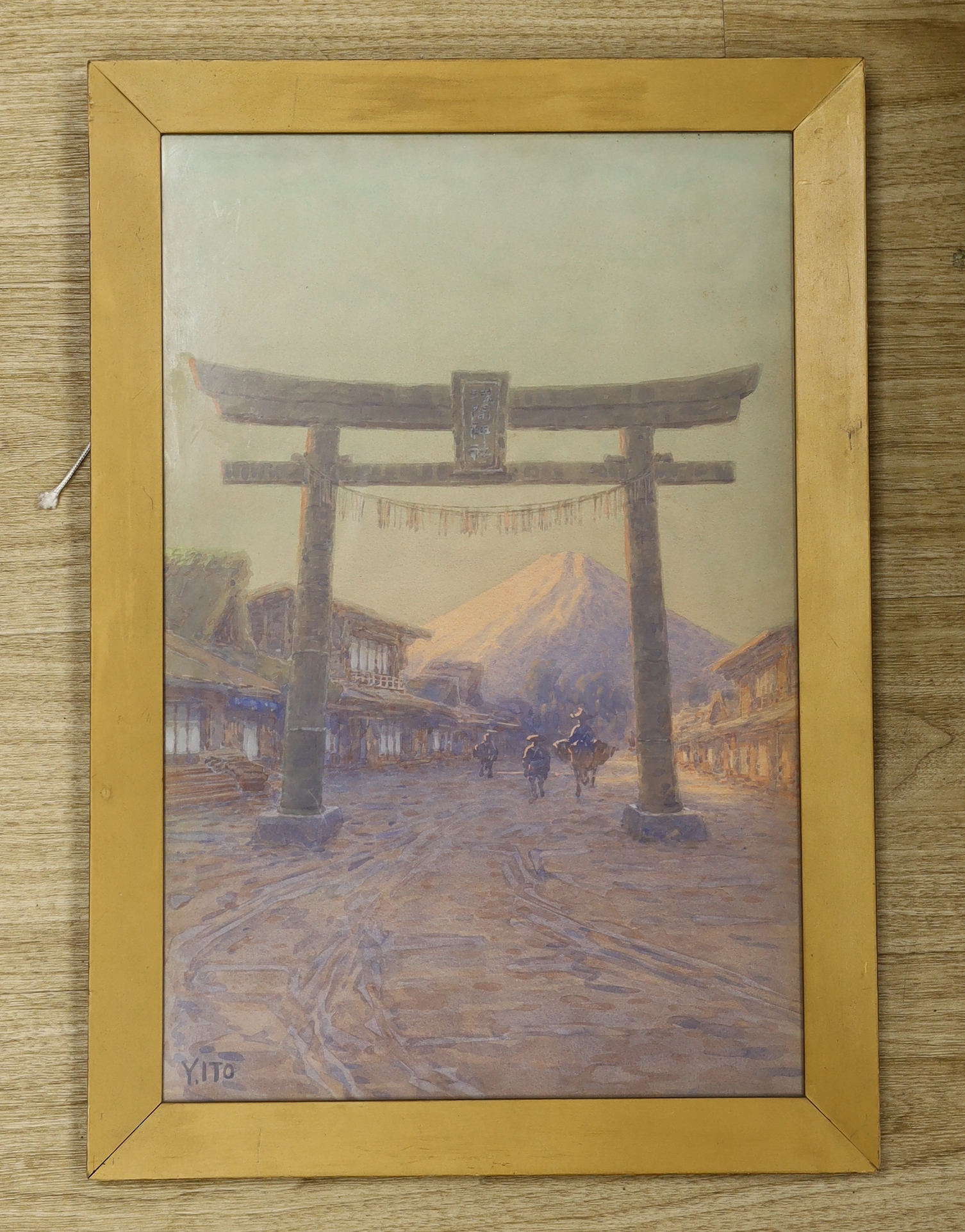 Yoshihiko lto (Japanese, 1867-1942), watercolour, Mount Fuji, signed, 48 x 32cm